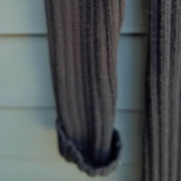 Y2K Black Ribbed Q knitwear Midi/Maxi Cardigan Sweater Size Med - Picture 6 of 9